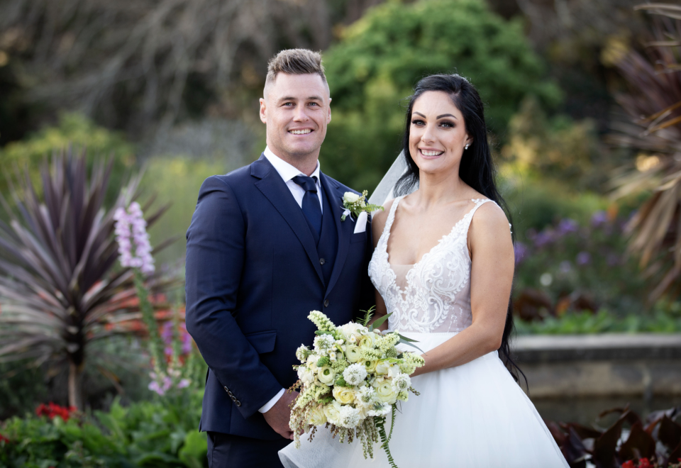 Chris and Vanessa on their wedding day on MAFS