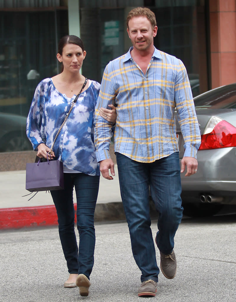 Ian Ziering takes his wife to the doctor's office in Beverly Hills, CA