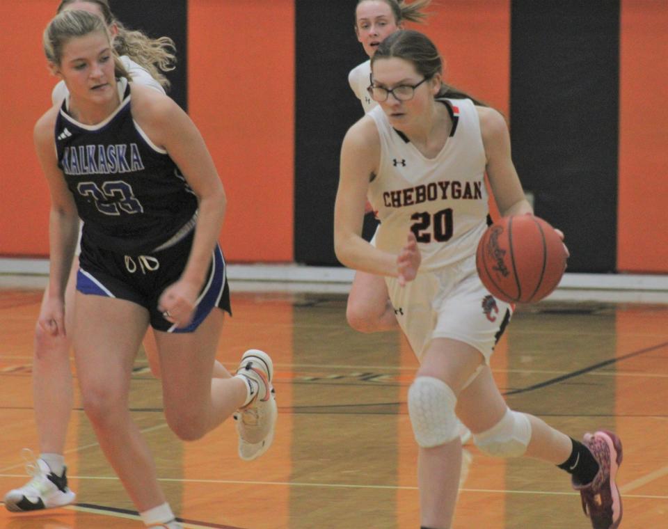 Cheboygan freshman Cloee Rupp (20) earned a nod on the All-Straits Area Conference girls basketball first team.