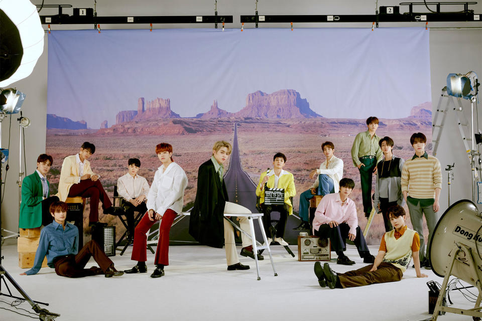 <p>K-Pop kings!</p> <p>SEVENTEEN — comprising 13 members S.Coups, Jeonghan, Joshua, Jun, Hoshi, Wonwoo, Woozi, DK, Mingyu, The8, Seungkwan, Vernon and Dino — originally debuted in South Korea back in 2013, but have recently made their transition into stardom all over the world.</p> <p>The group, which is divided in the 3 subunits: hip-hop, vocal and performance, released their six-track mini-album <em>; [Semicolon] </em>on Oct. 19.</p> <p>"Using the punctuation ‘Semicolon,’ we want this album to deliver a message of taking a moment for a brief breath to the young generation who run restlessly," Jeonghan said in a press release about the project.</p> <p>Listen to the group's upbeat track "<a href="https://www.youtube.com/watch?v=UB4FzllQCyc" rel="nofollow noopener" target="_blank" data-ylk="slk:HOME;RUN;elm:context_link;itc:0;sec:content-canvas" class="link ">HOME;RUN</a>."</p>