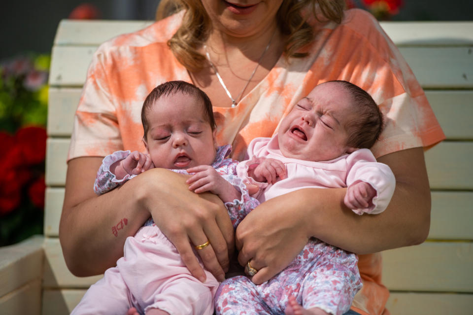 Mum of twins born with coronavirus has spoken of their 'miracle' recovery