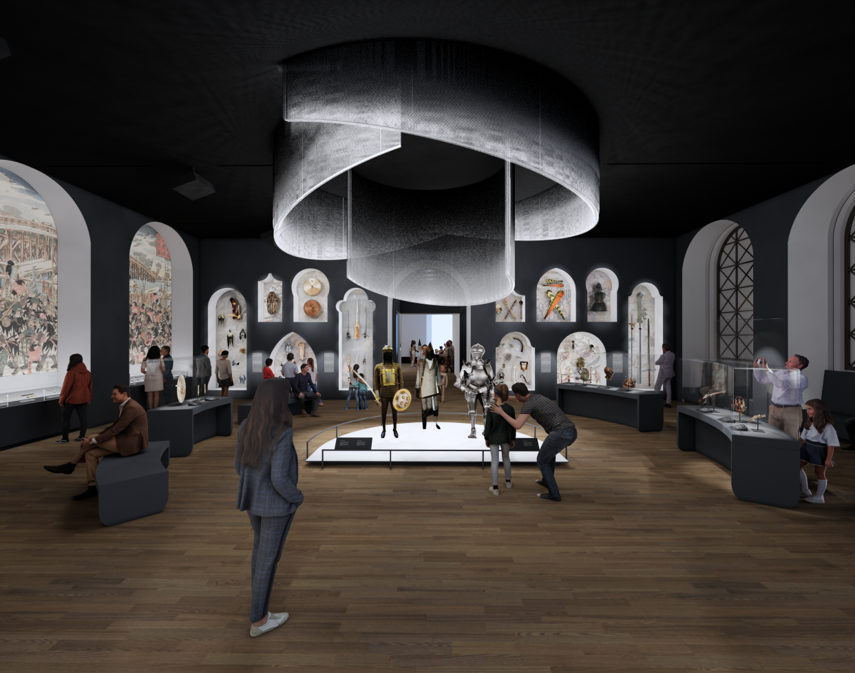 A rendering of the planned Arms and Armor Galleries, which the Worcester Art Museum is building to house the Higgins Armory Collection, which it acquired in 2013.