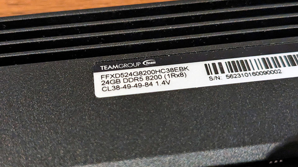 Teamgroup T-Force Xtreem DDR5 sticker with timings