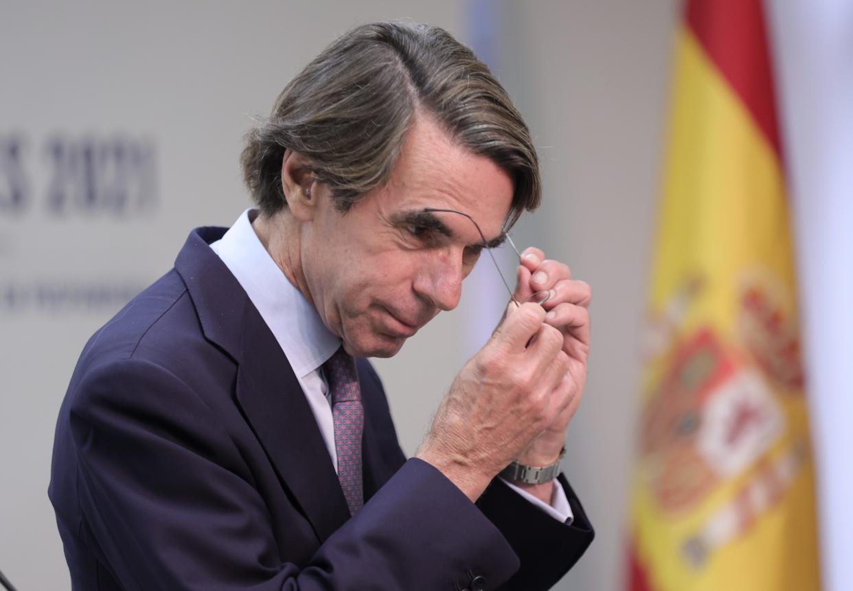 MADRID, SPAIN - SEPTEMBER 24: The former Prime Minister of Spain and president of the IADG, Jose Maria Aznar, at the closing ceremony of the FAES Campus 2021 at the auditorium of the Abertis Foundation, on 24 September, 2021 in Madrid, Spain. With this new edition, held from 20 to 24 September, FAES Foundation aims to promote the debate on the future of Europe, as well as to contribute and strengthen the Spanish contribution to the Conference on the Future of Europe, examining the major strategic challenges for the Union. (Photo By Eduardo Parra/Europa Press via Getty Images)