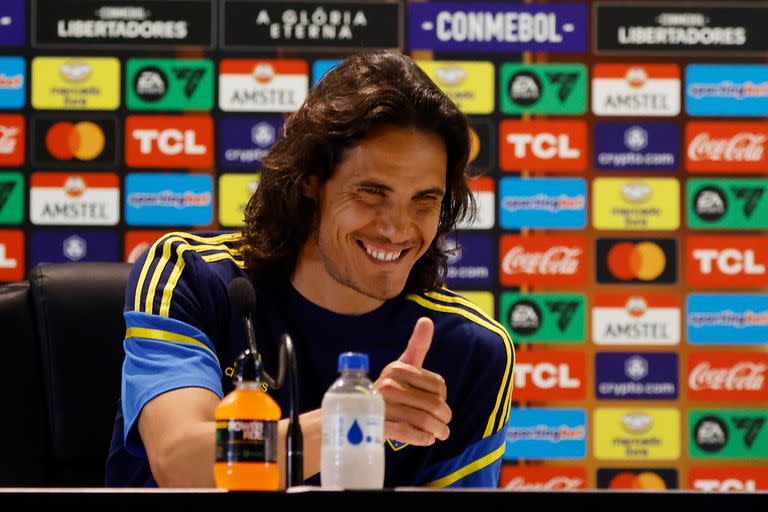 Edinson Cavani sonríe y confía en ganar la Libertadores con Boca