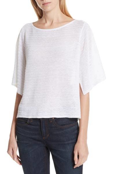 Get it from <a href="https://shop.nordstrom.com/s/eileen-fisher-slit-sleeve-organic-linen-sweater/4963734?origin=keywordsearch-personalizedsort&amp;fashioncolor=WHITE" target="_blank">Eileen Fisher</a>, $148.