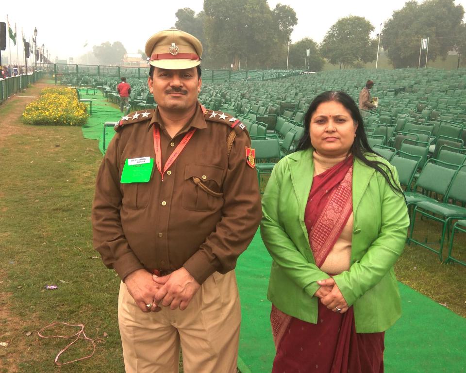 Inspector Sanjay Sharma with wife Aruna Pathak Sharma.