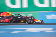 Red Bull driver Max Verstappen of the Netherlands in action during practice session for the Formula One Saudi Arabian Grand Prix in Jiddah, Saturday, Dec. 4, 2021. (AP Photo/Amr Nabil)