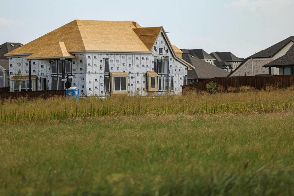 Construction of new housing developments are underway at the Grand Homes Justin Crossing in the Northwest school district, one of the fastest-growing in North Texas.