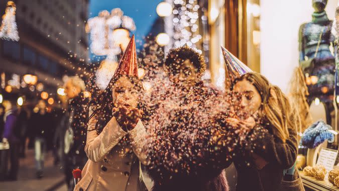 Friends celebrating the New Year's Eve.