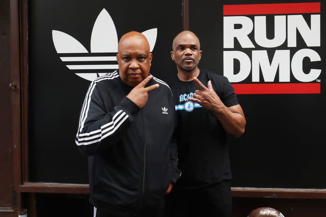 <p>Rob Kim/Getty</p> Joseph Simmons and Darryl McDaniels of Run-DMC attend Adidas x Hip Hop Anniversary in New York City in August 2023