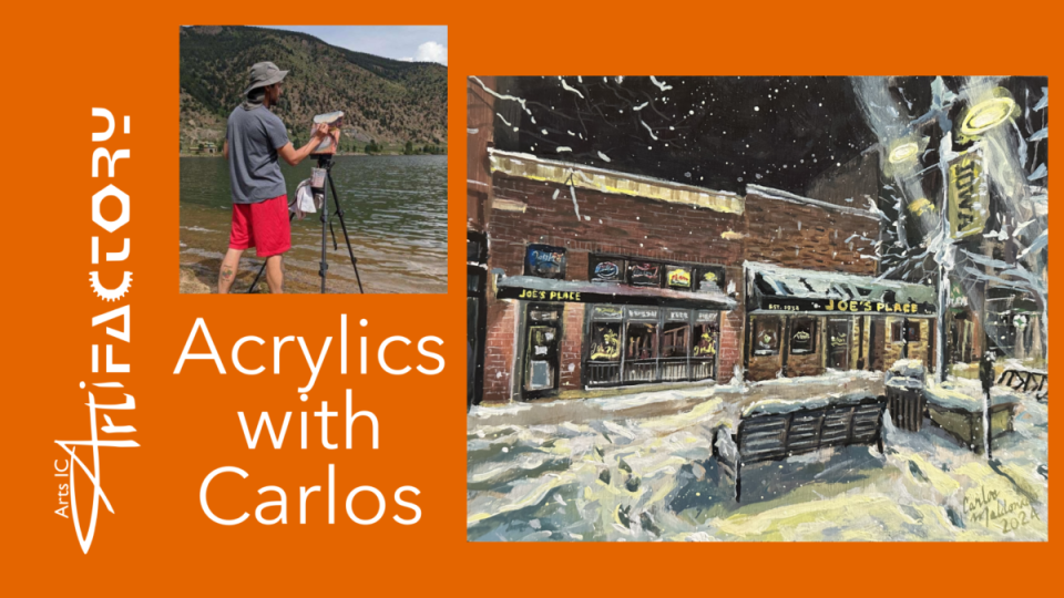 Learn how to acrylic paint with Iowa City painter Carlos Maldonado at Artifactory from from 1 to 4:00 p.m. on March 23.