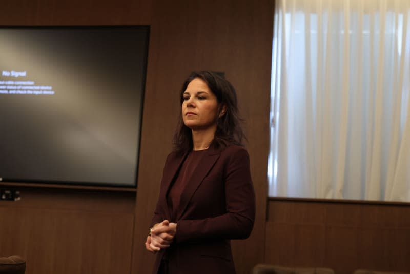 Annalena Baerbock, Germany's Foreign Minister, arrives for a joint meeting with Benjamin Netanyahu (not pictured), Israel's Prime Minister. Ilia Yefimovich/dpa