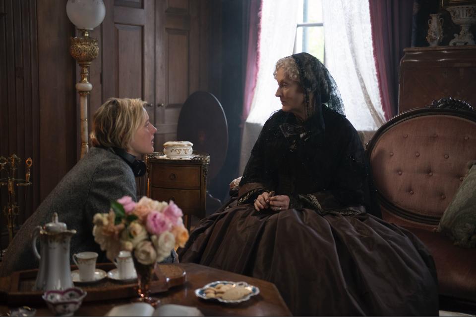 Greta Gerwig and Meryl Streep on the set of "Little Women." (Photo: Wilson Webb )