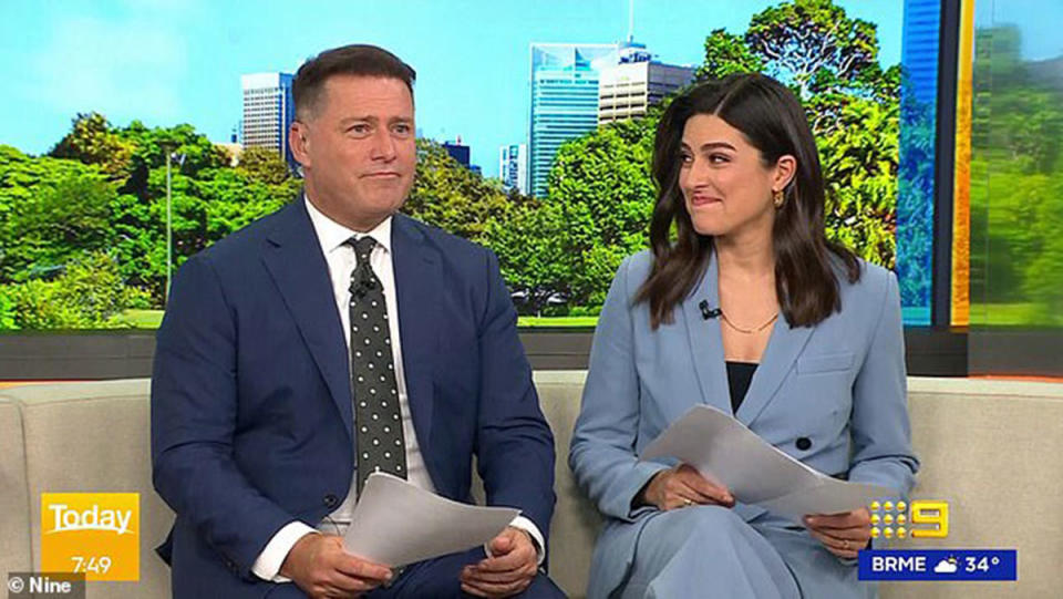  Karl Stefanovic and Sarah Abo on the Today show couch