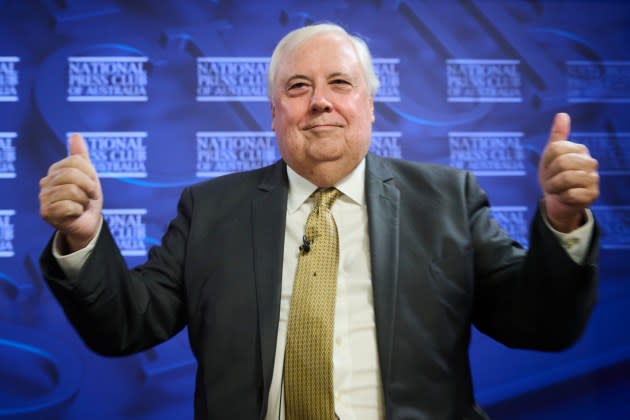 Palmer at the National Press Club on April 7, 2022, in Canberra, Australia - Credit: Rohan Thomson/Getty Images