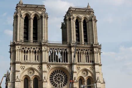 Notre Dame cathedral is pictured in Paris, France April 18, 2019. Michel Euler/Pool via Reuters