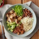 <p>This chipotle-flavored burrito bowl recipe is even better than takeout and just as fast. Loading it with vegetables and using quinoa in place of rice adds nutrition for a healthy dinner. <a href="https://www.eatingwell.com/recipe/254609/chipotle-chicken-quinoa-burrito-bowl/" rel="nofollow noopener" target="_blank" data-ylk="slk:View Recipe;elm:context_link;itc:0;sec:content-canvas" class="link ">View Recipe</a></p>
