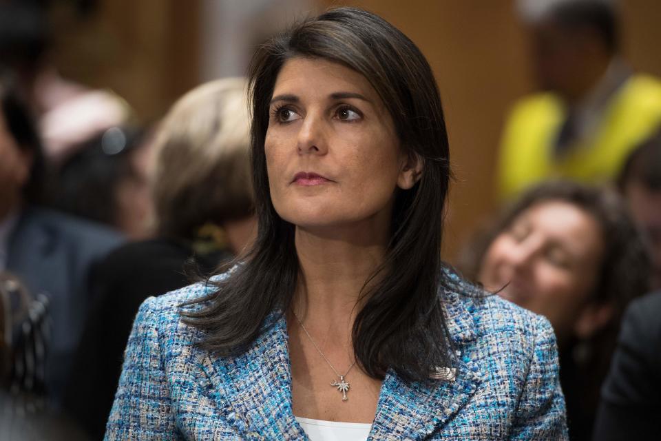 Nikki Haley said on Sunday that the U.S. would impose additional sanctions on Russia, only to be contradicted by the White House. (Photo: JIM WATSON via Getty Images)