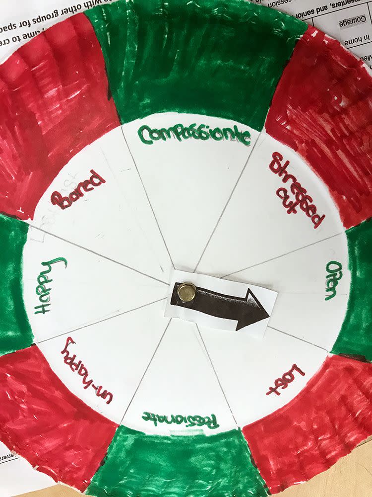 Taos High students in New Mexico made tools like this one to help them identify how they were feeling at different times during an emotional three-day retreat in October 2018.