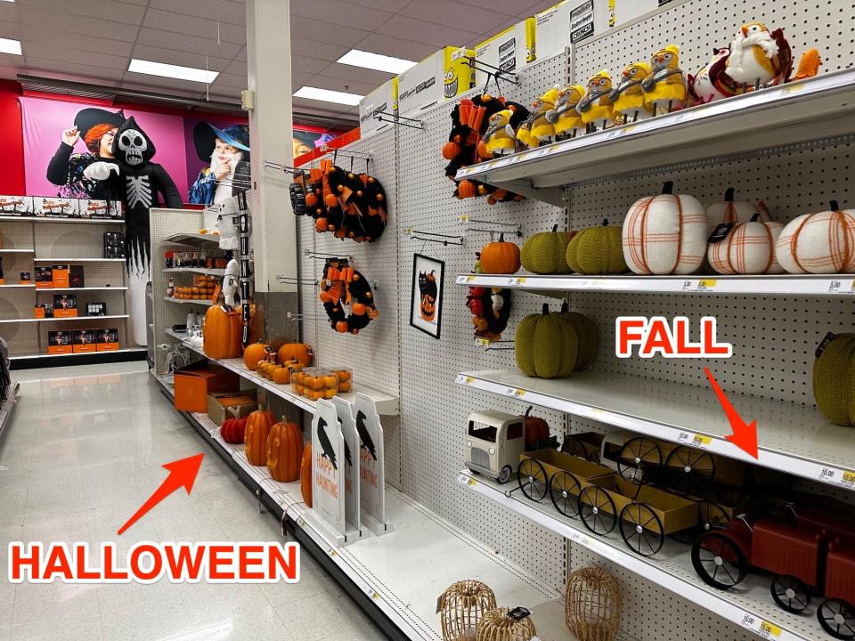 Fall and Halloween decorations at Target.