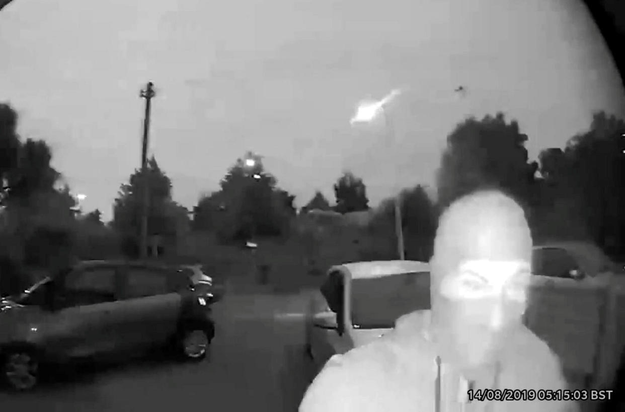 A man wearing a balaclava and steals the doorbell.  Police are trying to hunt down a masked man who is stealing expensive video DOORBELLS from homes in London.  Jenny Barton, 37, said her £140 doorbell camera was torn off the front of her three-bed semi-detached house at 5.15am on August 14.  The gadget starts recording every time it detects movement so captured the masked thief - and also a man fiddling with it a week later.  Jenny, who was alerted to the movement via an app on her phone, used the on-gadget microphone to shout abuse back at the alleged thief.  She raged: "You f**king thieving bastard, I've reported you to the police!".  Officers admitted they are "aware that a number of similar thefts have been reported in the area".  After she posted a warning online, she discovered a thief has been recorded or spotted stealing at least SIX other pricey Ring Video Doorbells from neighbours recently.  The gadgets are the latest move in home security and cost £140 from John Lewis.