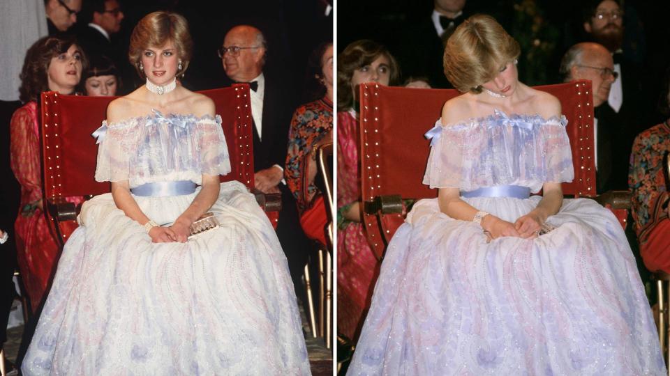 Princess Diana falls asleep