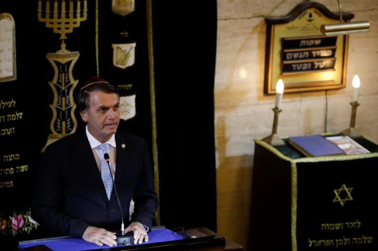 President-elect Jair Bolsonaro, pictured speaking in a synagogue, has promised to be a leader for all of Brazil but there is no sign yet of a unifying agenda