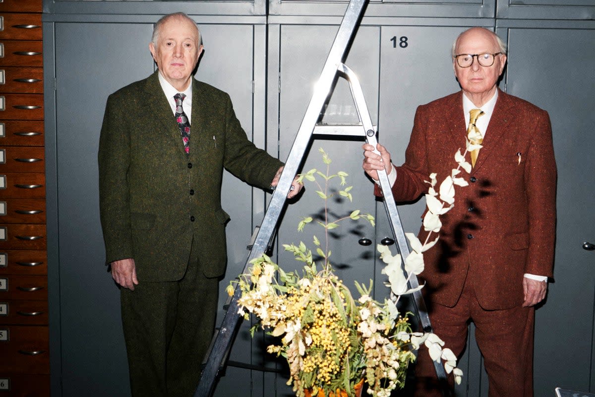 Gilbert & George by James Anastasi (Photography: James Anastasi; Photographer’s assistant: Stefan Ebelewicz. Grooming: Jolanda Coetzer. )