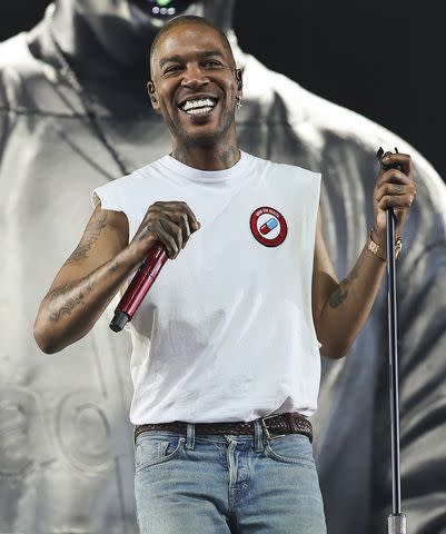 <p>Theo Wargo/Getty Images</p> Kid Cudi performs at the Sahara Tent during the 2024 Coachella Valley Music and Arts Festival at Empire Polo Club on April 21, 2024 in Indio, California.