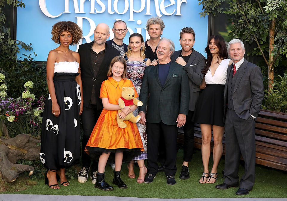 Sophie Okonedo, Marc Foster, Mark Gatiss, Bronte Carmichael, Hayley Atwell, Jim Cummings, Ewan McGregor, Simon Farnaby and Renee Wolf attend the European Premiere of Disney’s <i>Christopher Robin</i> at BFI Southbank on August 4, 2018 in London