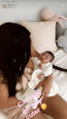 <p>We got our best glimpse of Stormi via Snapchat on March 10. (Yep, the <a rel="nofollow" href="https://finance.yahoo.com/news/kylie-jenner-tweets-snapchat-loses-210740987.html" data-ylk="slk:app Kylie wasn’t keen on for a minute there;elm:context_link;itc:0;sec:content-canvas;outcm:mb_qualified_link;_E:mb_qualified_link;ct:story;" class="link  yahoo-link">app Kylie wasn’t keen on for a minute there</a>.) That was when she captured video of her BFF Jordyn Woods cradling the little beauty. On the video, Kylie wrote, “Can they get any cuter?” (Photo: Kylie Jenner via Snapchat) </p>