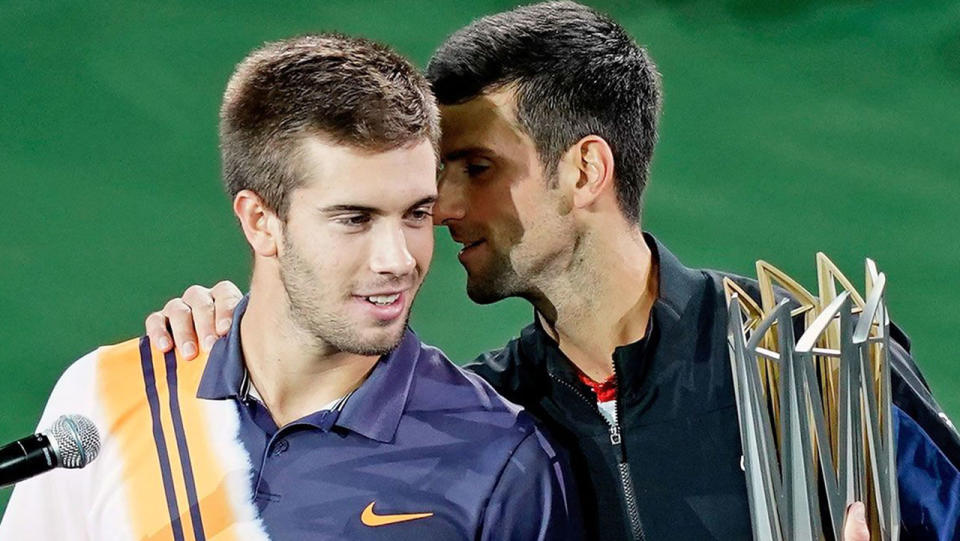 Novak Djokovic and Borna Coric. Image: Getty