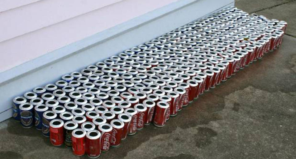 The system uses 272 cans to heat up the house. Source: Frugal Kiwi