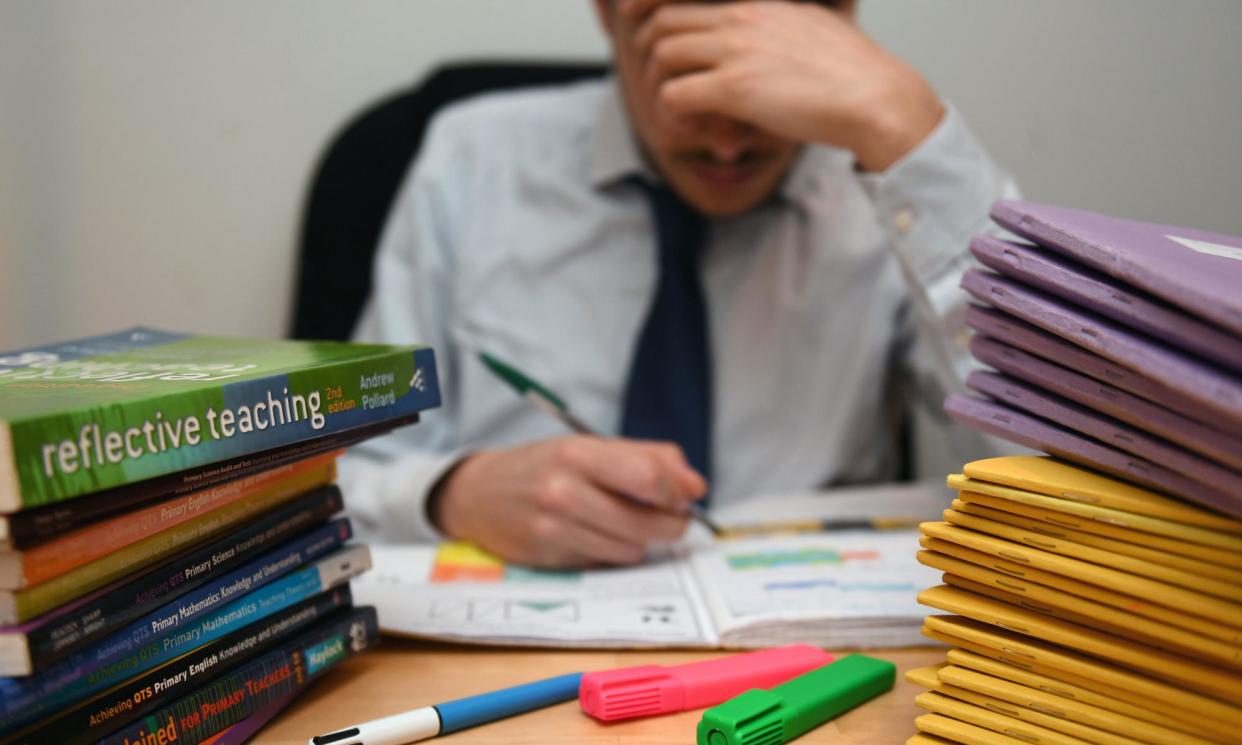 <span>The TUC survey placed teachers ahead of chief executives, managers and directors for the number of hours they worked.</span><span>Photograph: PA</span>