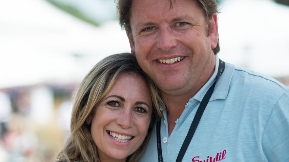 Louise Davies cuddling up to James Martin