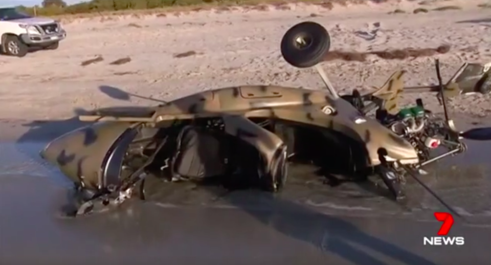 Just before the gyrocopter crashed into the water, windy conditions lashed the stretch of coastline. Source: 7News