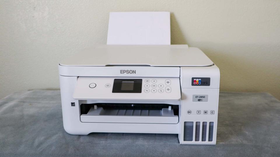 Epson ET-2850 printer sitting on desk