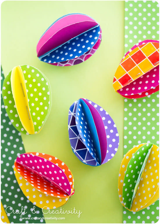 These <a href="http://www.huffingtonpost.com/2013/03/27/easter-ideas-paper-crafts_n_2957631.html" target="_blank">adorable paper crafts</a> make for easy instant Easter decorations.