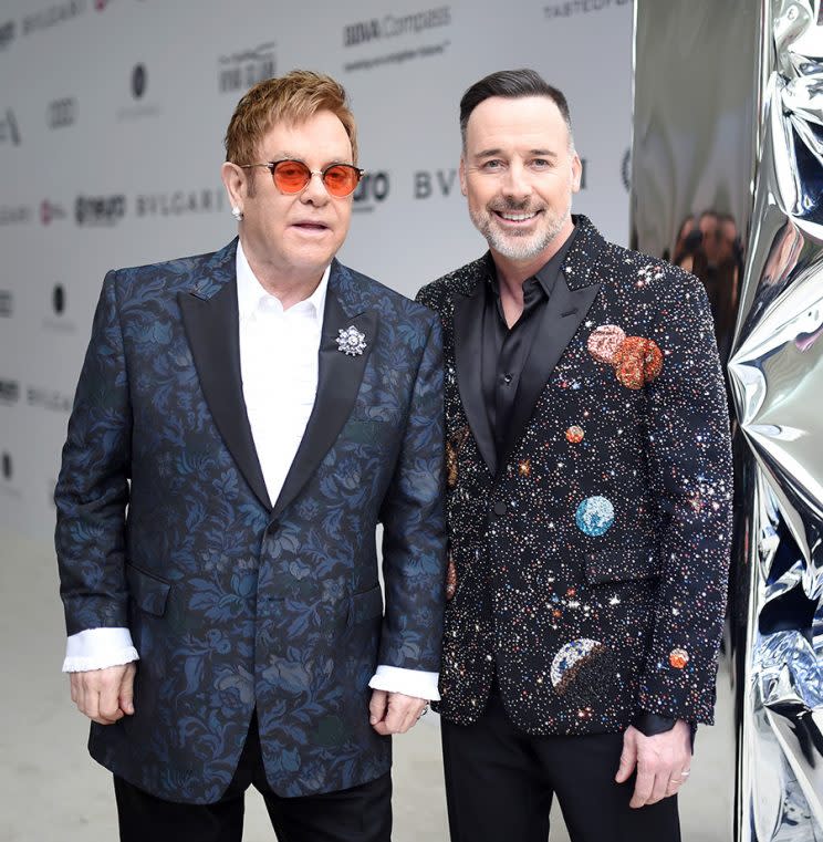 Elton John and his husband, David Furnish. (Photo: Getty Images)