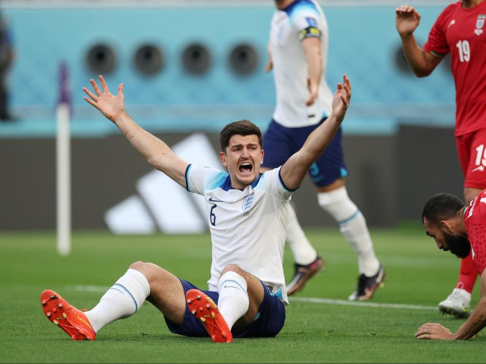 Harry Maguire of England appeals for a penalty against Iran (The FA via Getty Images)