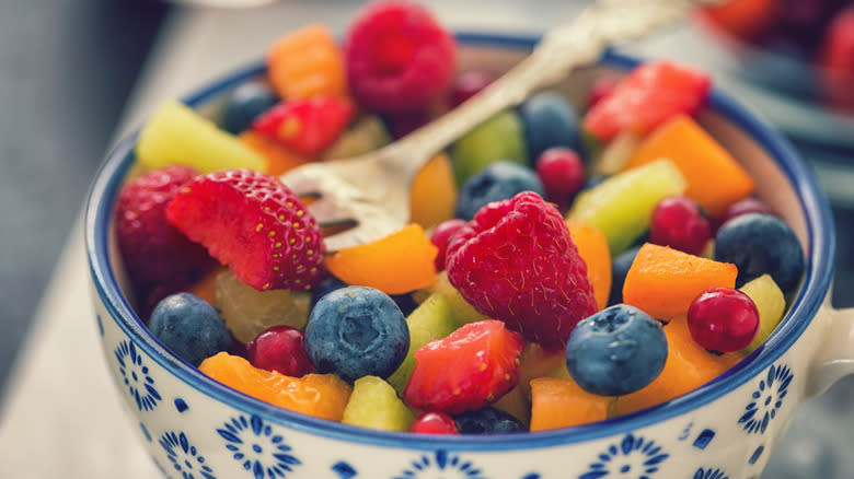 Fruit salad in bowl 