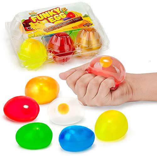 2) Colorful Eggs Splat and Stick Ball Squishy Toys