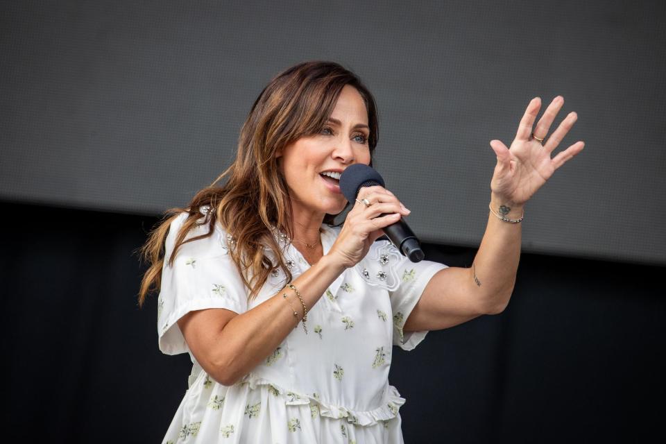 Natalie Imbruglia was the big lunchtime act on the Common Stage on Saturday afternoon.Photo by Alex Shute