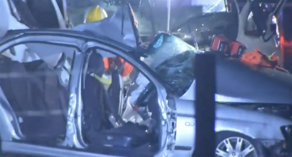 Six people were travelling in the sedan when it collided with the truck. Source: The Today Show