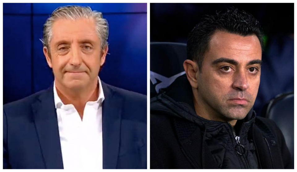 Josep Pedrerol no se rinde ante Xavi tan fácilmente. (Fuentes: Twitter/@elchiringuitotv y Manuel Queimadelos/Quality Sport Images/Getty Images)