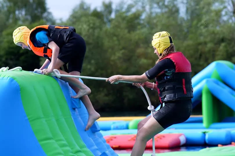 The assault course at Southlake Waterpark is just as fun for adults as it is for the kids