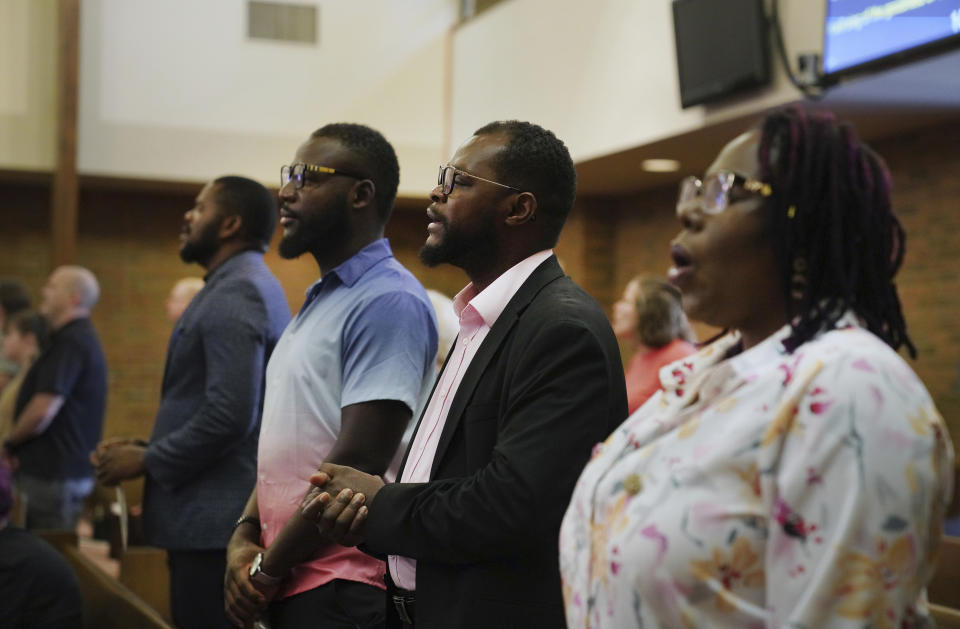 Members of the Haitian community at Central Christian Church in Springfield, Ohio 