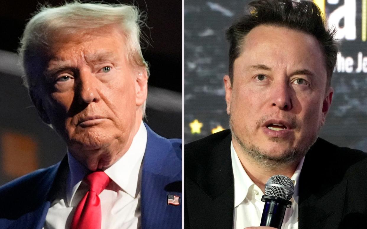 Donald trump (L) and Elon Musk (R)