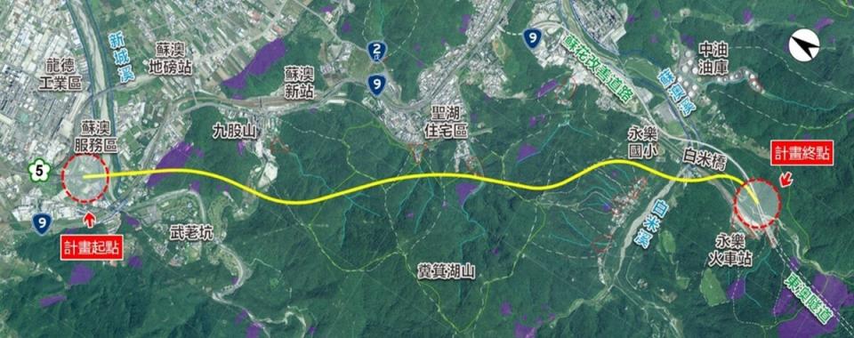 「台9線蘇花公路安全提升計畫」（蘇花安），高速公路局提出的「國5銜接蘇花改公路計畫」，昨進入環境影響評估審查，分別因土石方挖填及空汙增量評估的合理性不足，雙雙遭退回補正。   圖：取自交通部高速公路局網站。